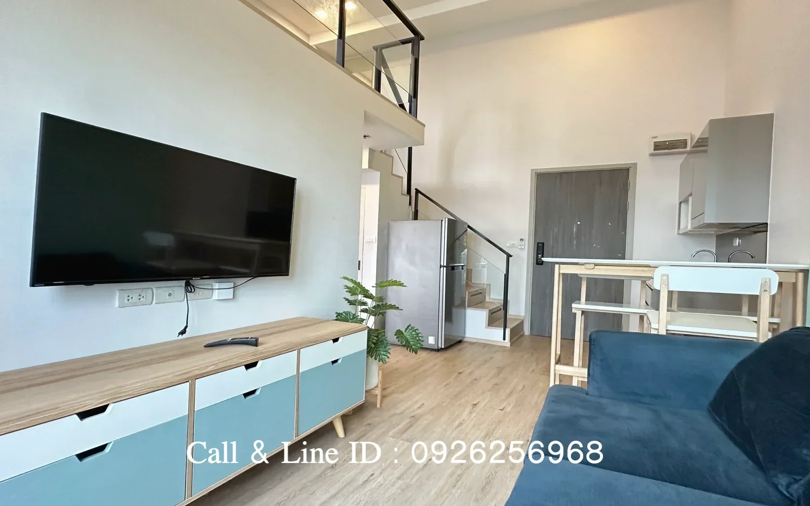 Room for rent : The Rich Rama 9 Condo , Duplex 2 bedroom 1 bathroom 🚆 Fully furnished, high view, close to the MRT Yellow Line and APL Hua Mak Station