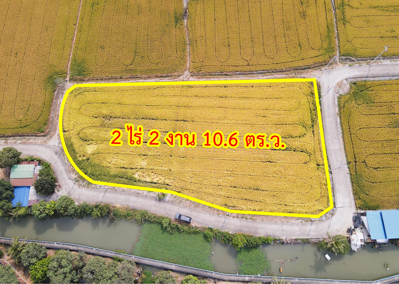 Land for sale, corner plot, Road 345, Bang Khu Wat, Pathum Thani