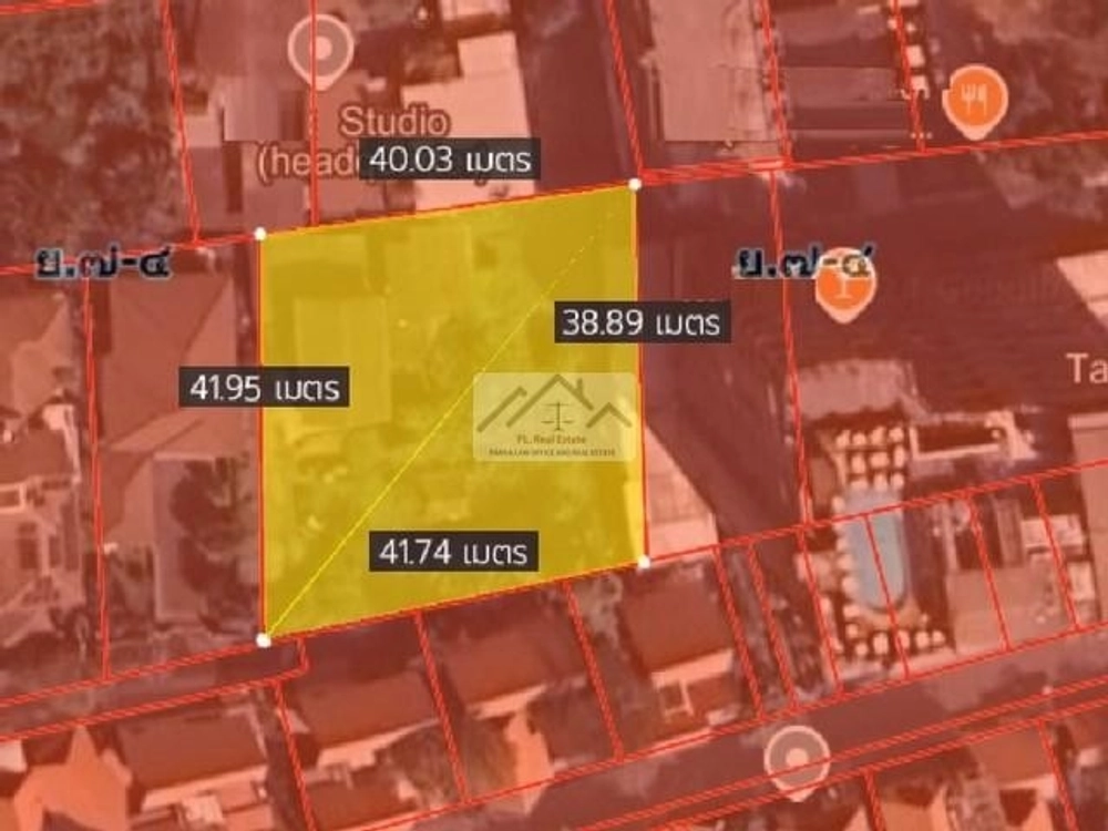 Land for sale, 403 square wah (1 rai), Soi Phahon Yothin 24, Chatuchak, near Major Ratchayothin, Train Market, Dan Neramit, Central Ladprao, red zone, Chatuchak District, beautiful square plot