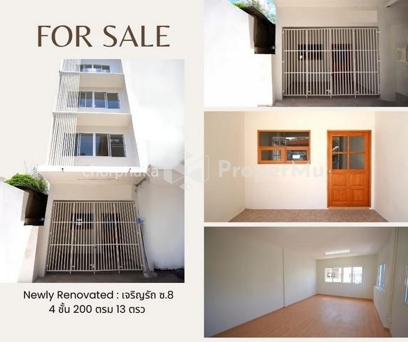 For sale, 4-storey shophouse, Wongwian Yai, Charoen Rat Road, Charoen Rat Alley, Thonburi, Khlong Sa