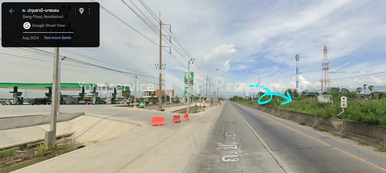 For rent: 2 rai 3 ngan of vacant land on Pathum Thani-Bang Len Road (Highway 346), Khun Si Subdistrict, Sai Noi District, Nonthaburi