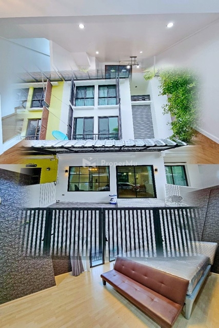 Aiem Sombat Market 0.9 km Sukhumvit77 OnNut35-39 MRT Srinakarin 1 km. Townhouse for rent 3Storeys 3b