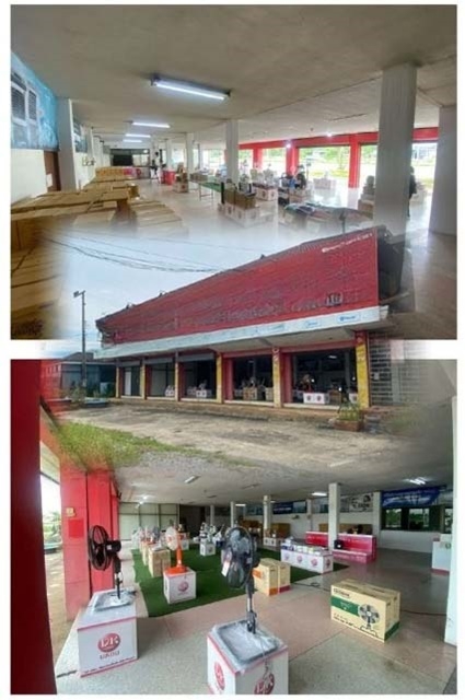 Makro 1.3km.Big C Chachoengsao 1.1 km. Commercial building, 2-storey 3,245sq.m. 5rai with warehouse