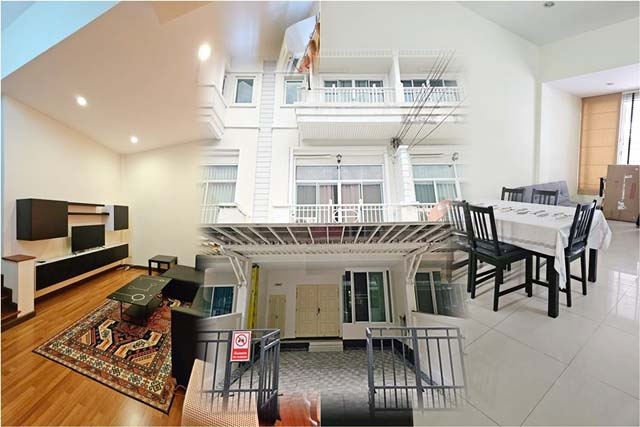 The Cheapest Rama9 Prawet 3-storey townhouse Stamford Inter University 100 m. furnished complete el