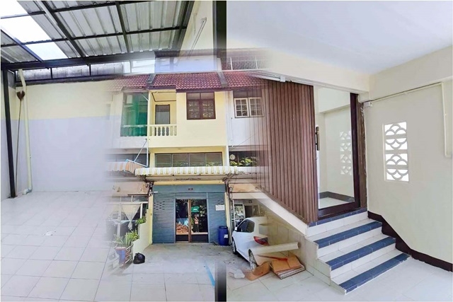 MRT MahaThai 600m. Food Land LatPhrao Hospital 600m. 3-storey townhouse LatPhrao 3bed 2bath 1a/c