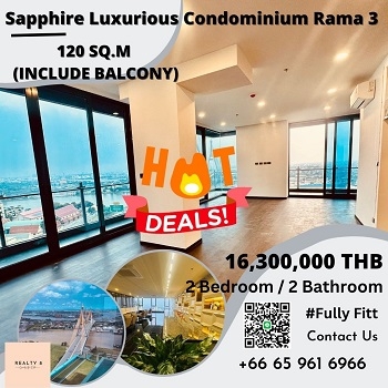 Sapphire Luxury Condo Rama 3 Unique 120 Sqm,River View for sale