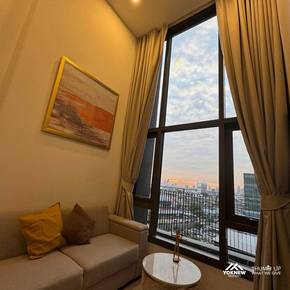 Good price for rent, very new, no one has ever lived in it✨Life Rama 4-Asoke Condo✨ Duplex room, goo