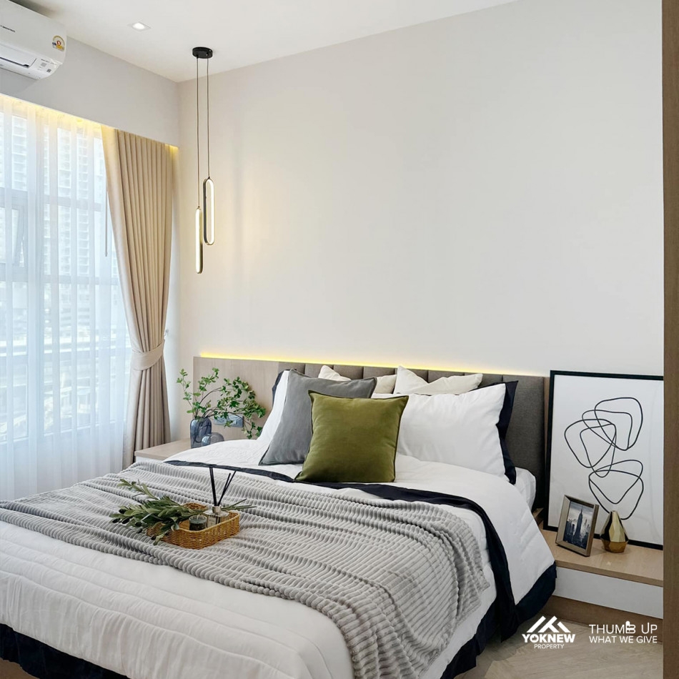 For saleBaanKlangKrung Siam - Pathumwan, newly renovated room, completely redecorated, modern style,