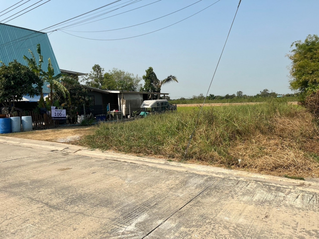 Land for sale, 100 sq m., along Khlong Chek Road, Lat Lum Kaeo, Pathum Thani, width 17.6 m., depth 2