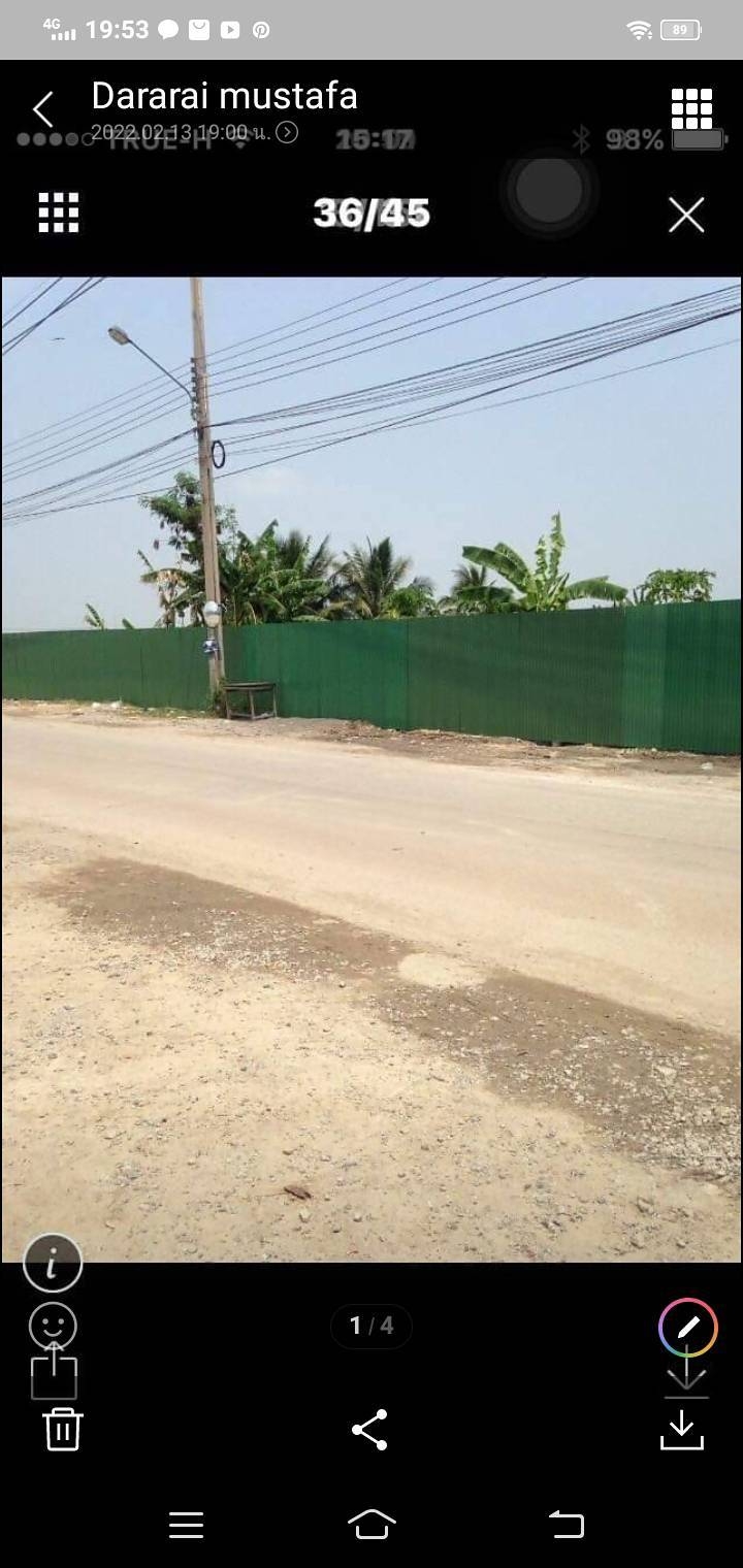 Urgent sale, vacant land 12-3-21 rai in Soi Wat Buaroy, Bang Sao Thong, Samut Prakan Province