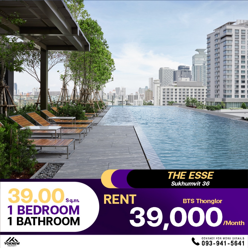 Ready to rent, the room meets all your needs  Condo The Esse Sukhumvit 36 near BTS Thonglor