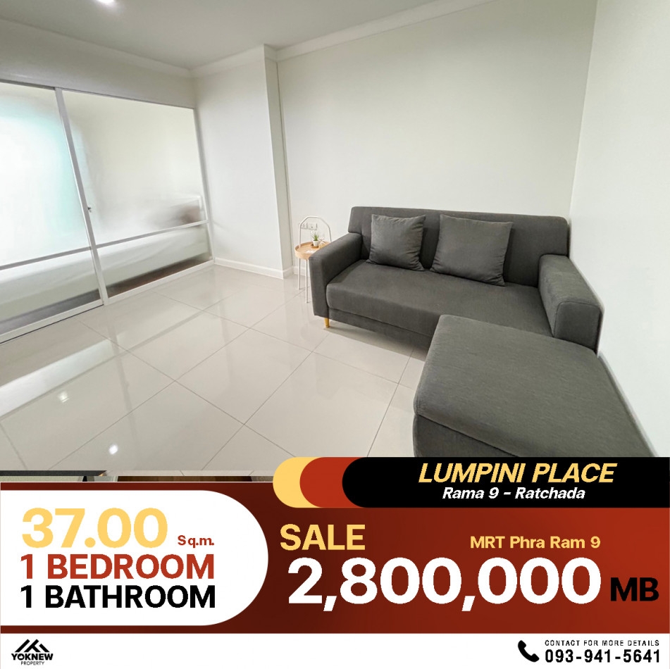 Condo for sale Lumpini Place Rama 9 - Ratchada, very clean room, minimal decoration, ready to sell.