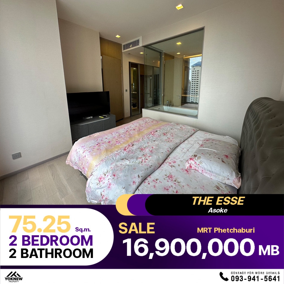 For sale cheap, Condo The ESSE Asoke  Big room, very good price, already decorated  Near MRT Sukhumv