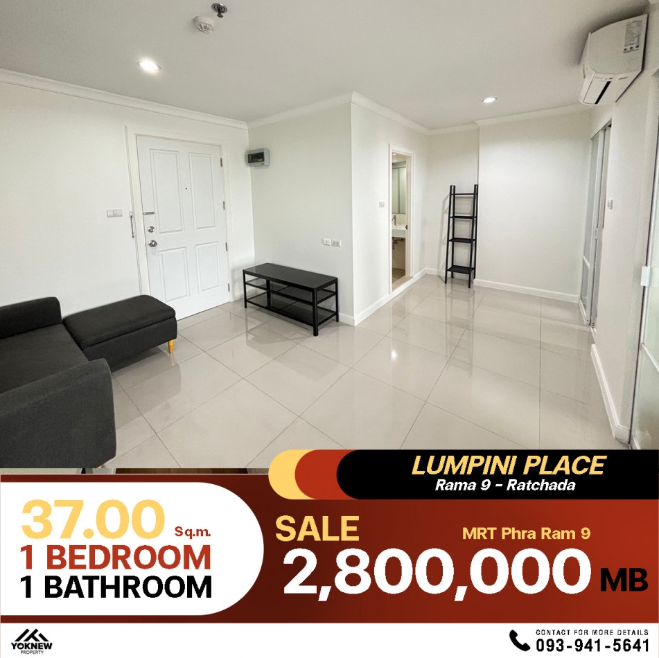 Cheap sale Lumpini Place Rama 9 - Ratchada Condo, very clean room, minimal decoration, ready to sell