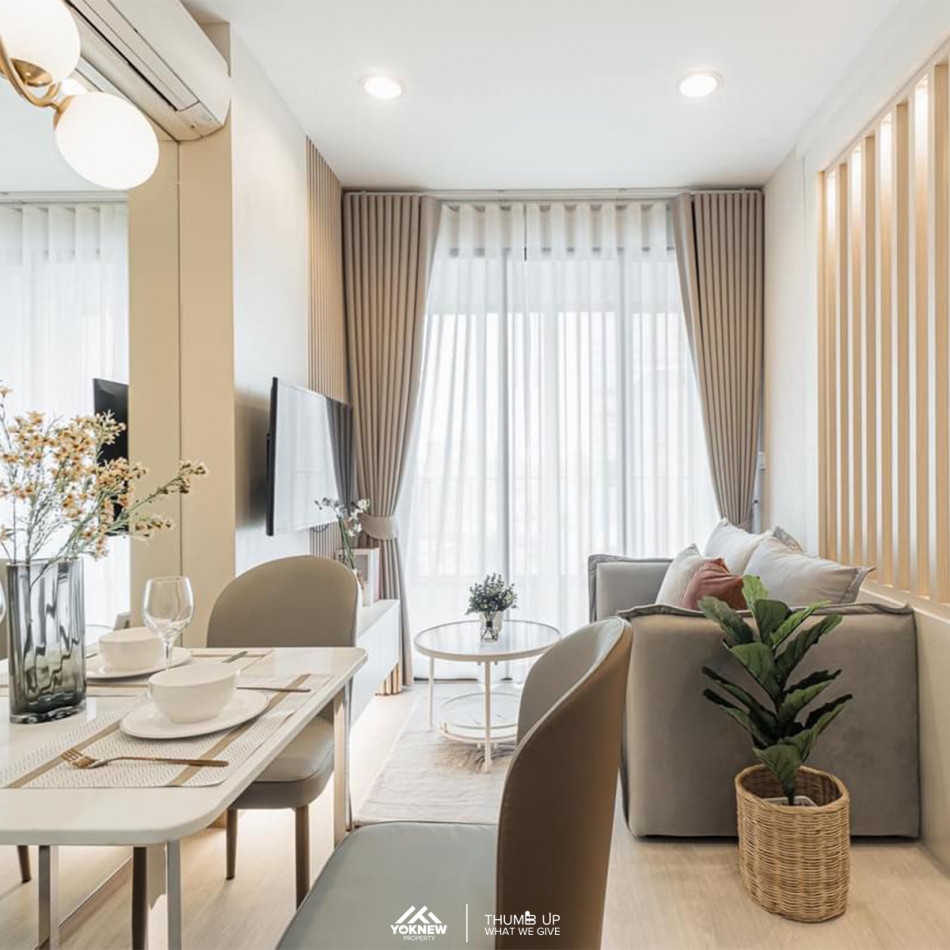 Urgent sale, IDEO Q Ratchatewi Condo  Newly renovated room, decorated in warm colors