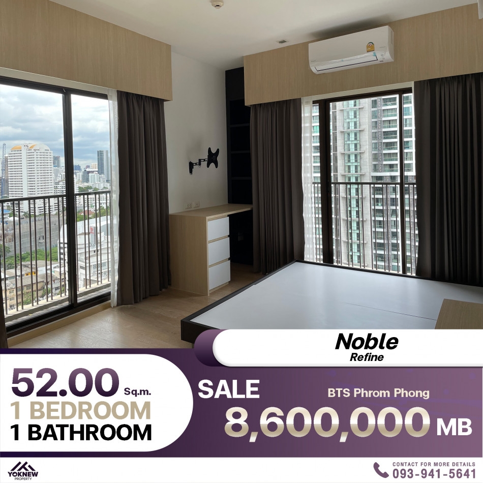 Condo for sale Noble Refine Newly renovated room, decorated in Japanese style, corner room, high flo