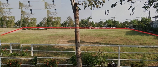 Land for sale, 5-3-0 rai, next to Borommaratchachonnani Road, road frontage 70 meters.  Beautiful pl