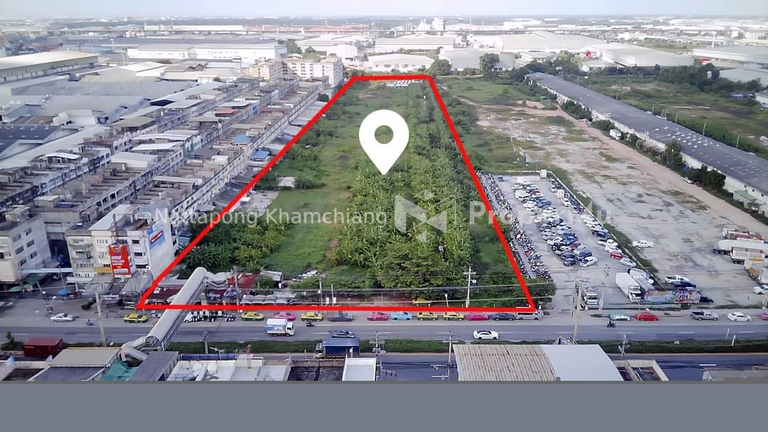 Land for sale, next to Theparak Road, purple plan, industrial zone, Bang Sao Thong, Samut Prakan