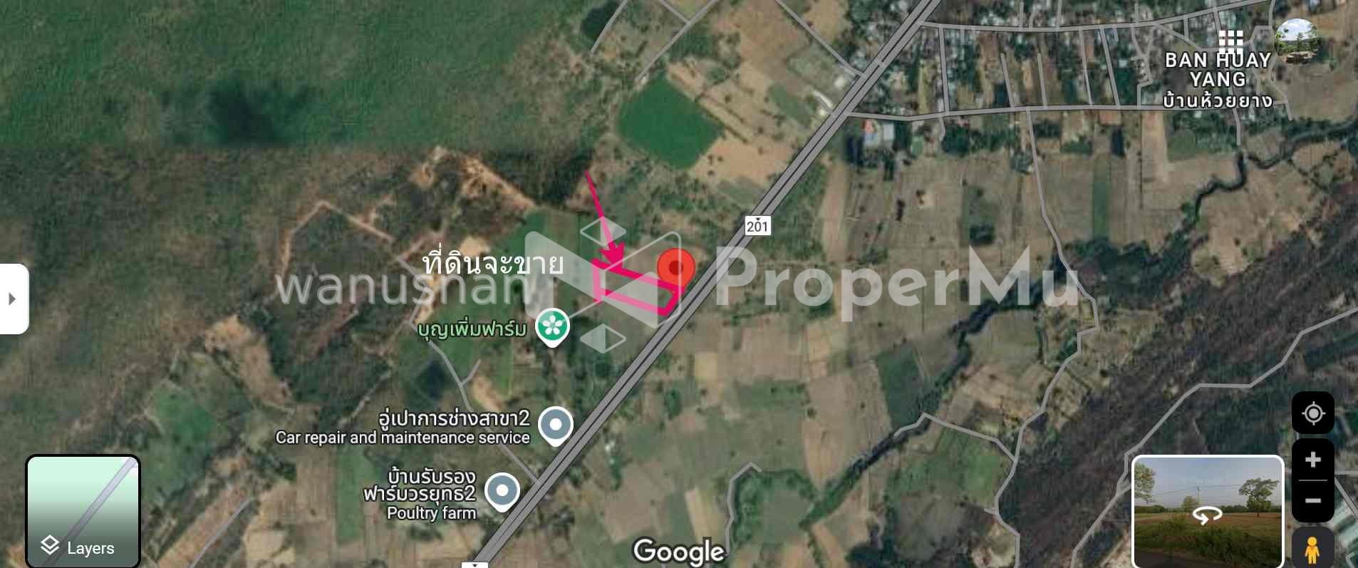 Land for sale 10 rai next to chaiyaphum main road