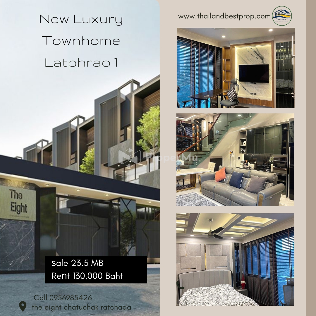 Luxury townhome 3.5 floors, The Eight (Chatuchak-Ratchada), modern style, Privacy Residence (new hou