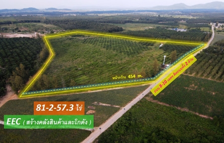 ขายที่ดิน EEC สร้างคลังสินค้าและโกดัง—ถนน 3574 จ.ระยอง (ใกล้ นิคมอุตสาหกรรมอีสเทิร์นซีบอร์ด) 81-2-57